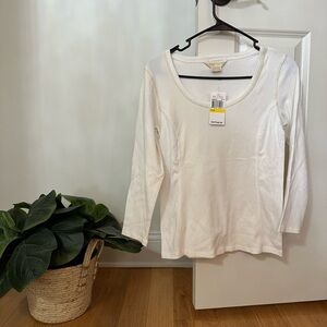 NWT Michael Kors White Long Sleeve Top